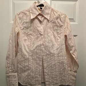 Vintage Express Women’s Cream Striped Shirt size 4
